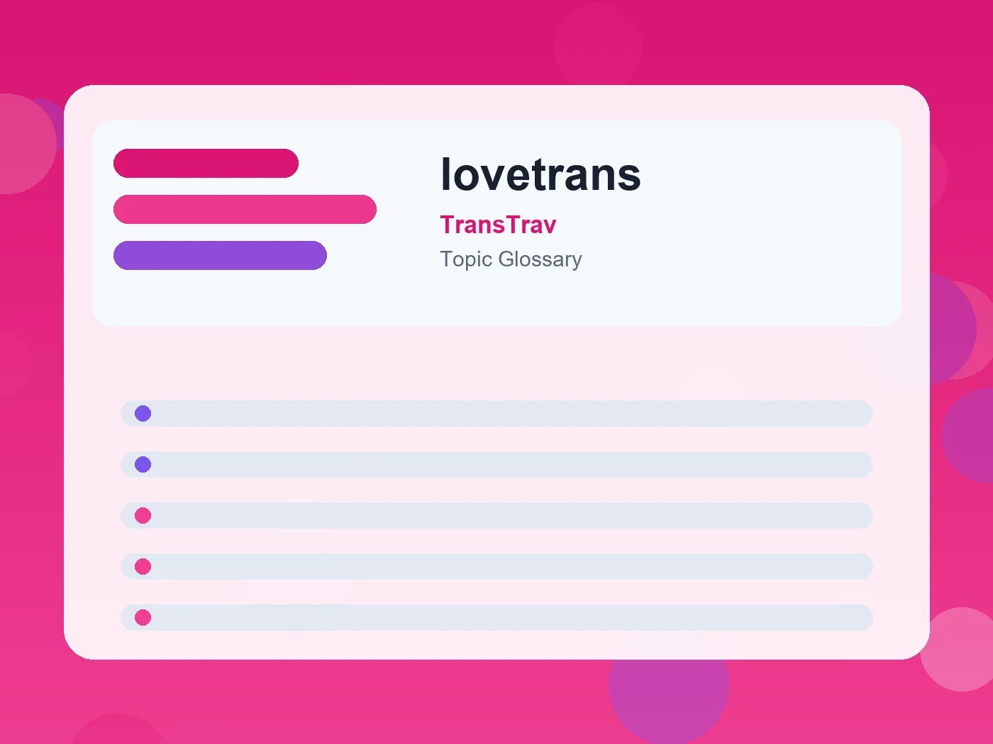 TransTrav lovetrans guide visual