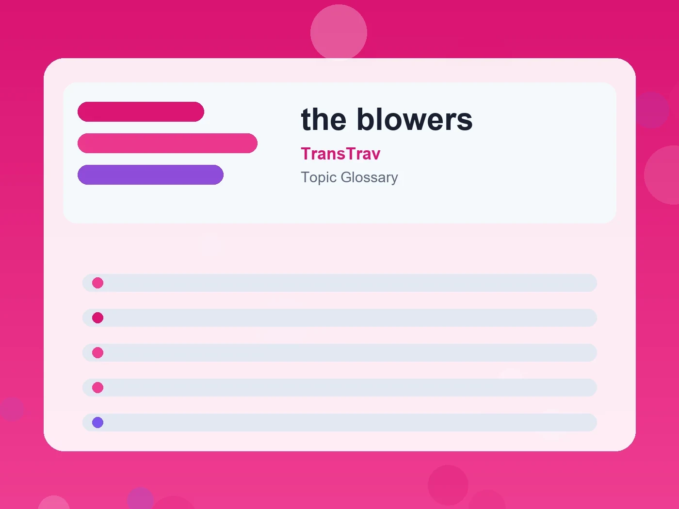 TransTrav the blowers guide visual