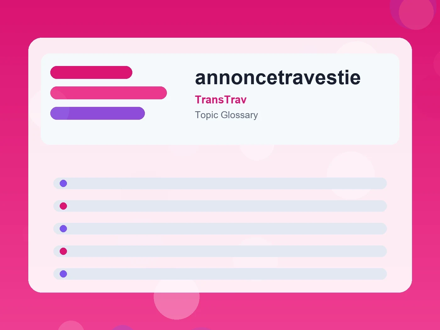 TransTrav annoncetravestie guide visual