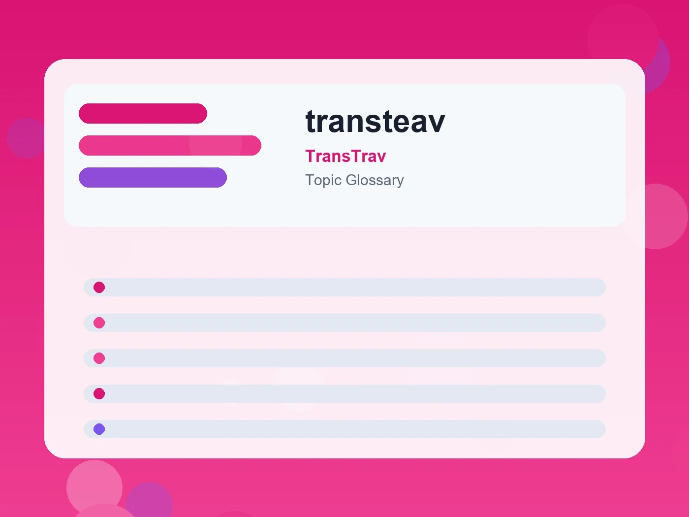 TransTrav transteav guide visual