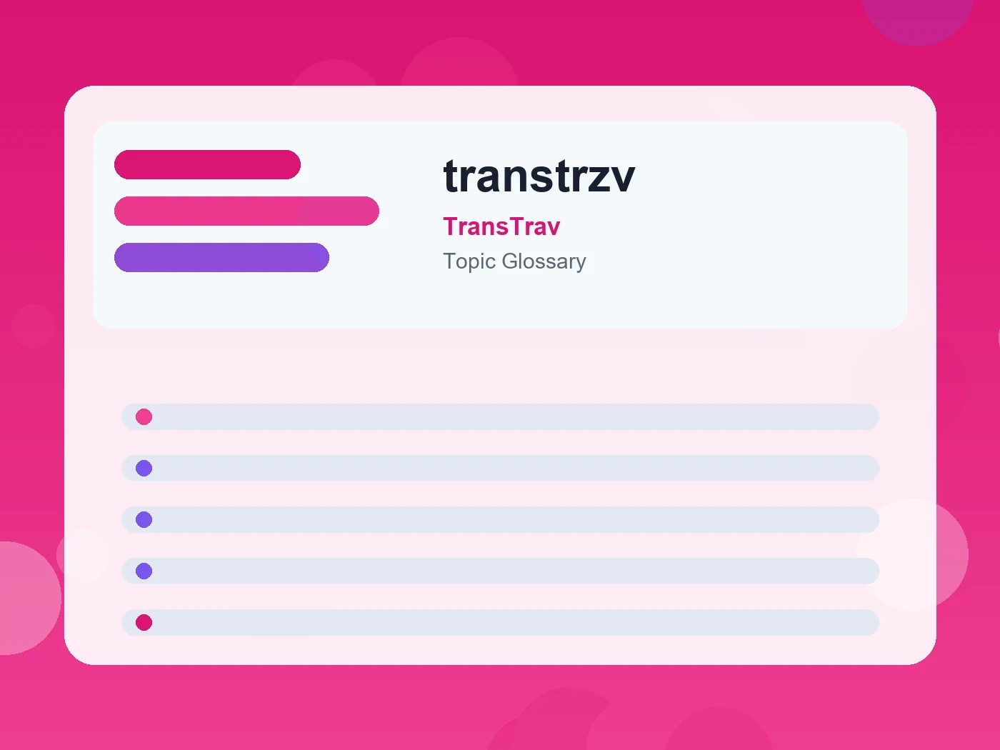 TransTrav transtrzv guide visual