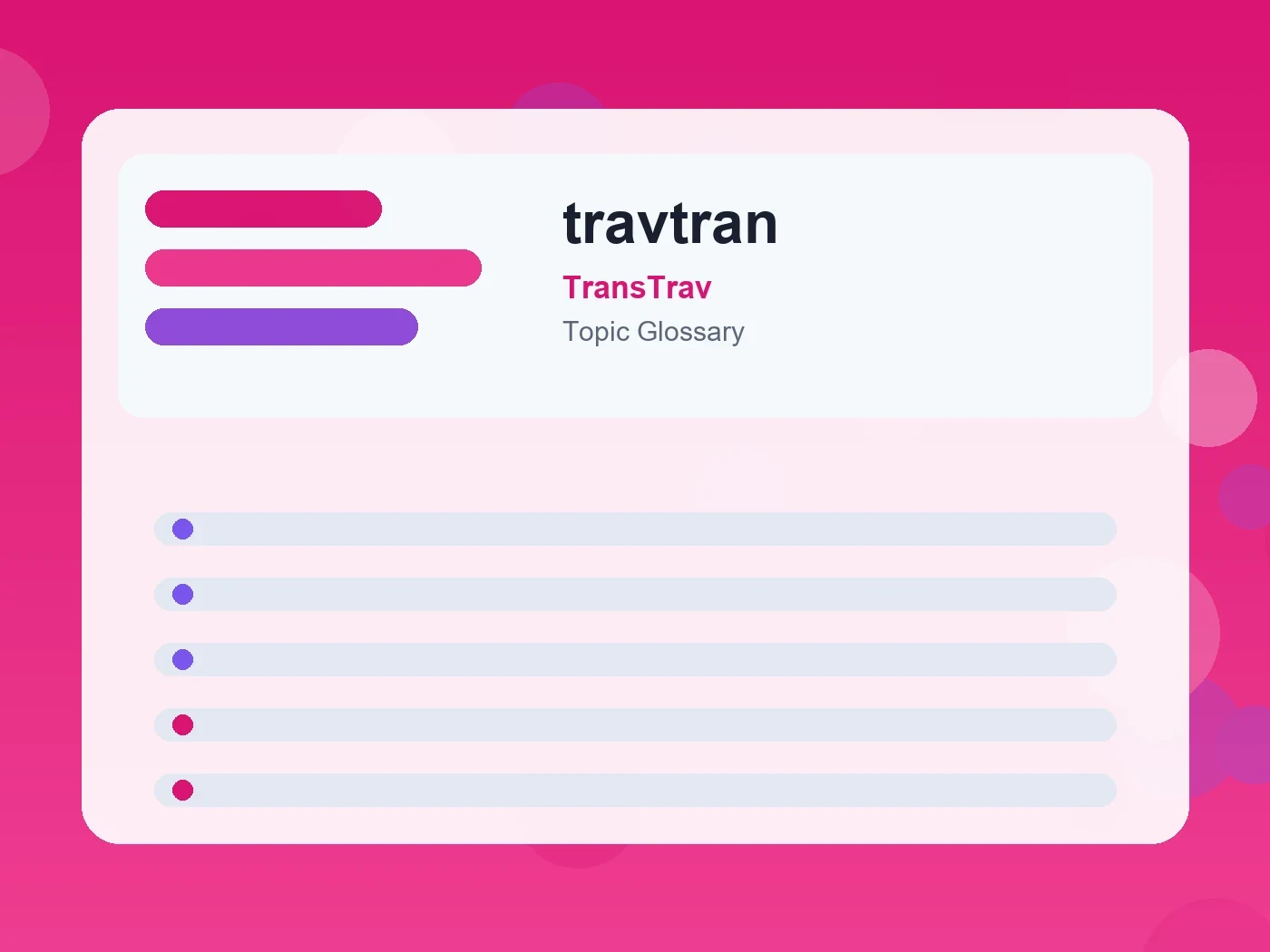 TransTrav travtran guide visual