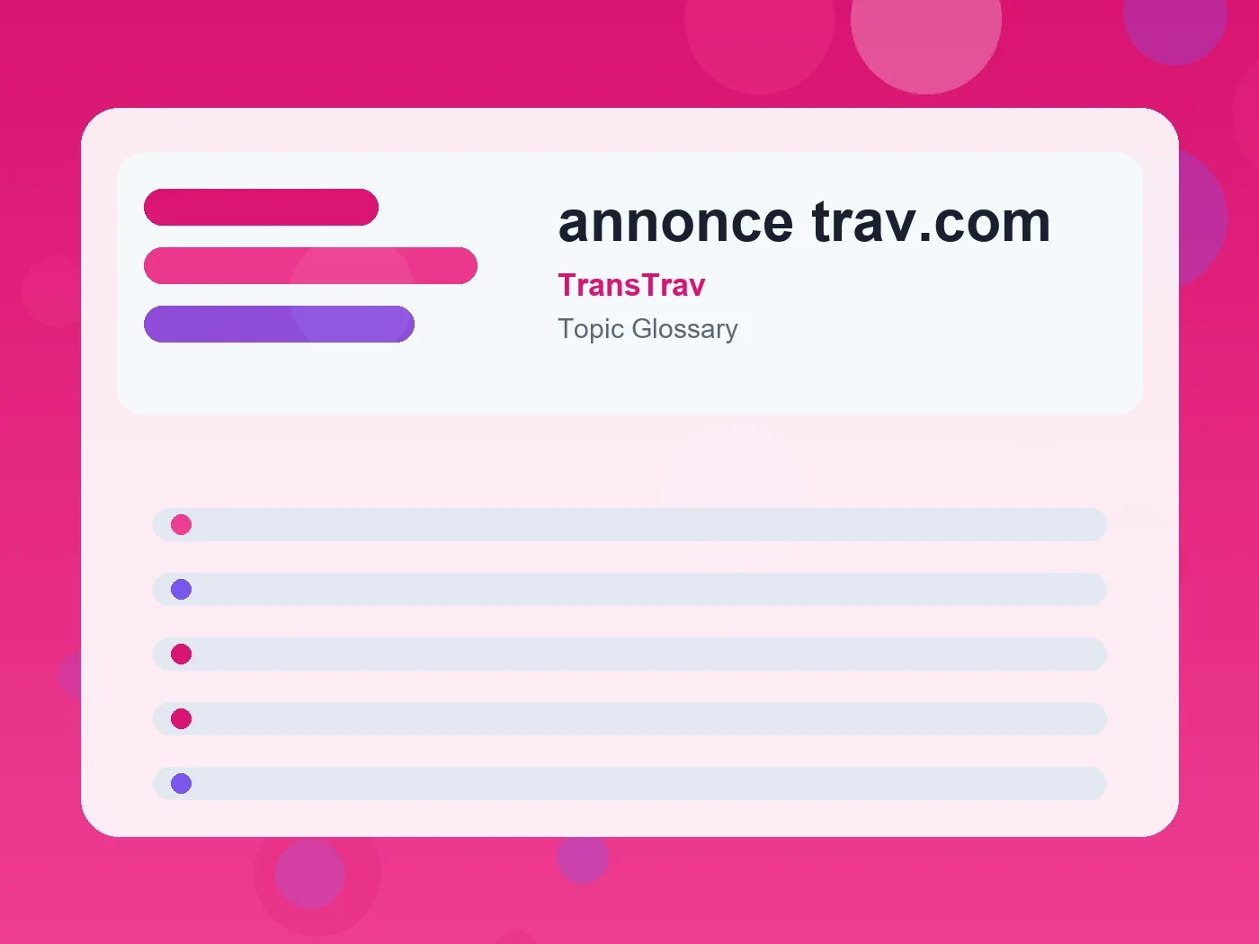 TransTrav annonce trav.com guide visual