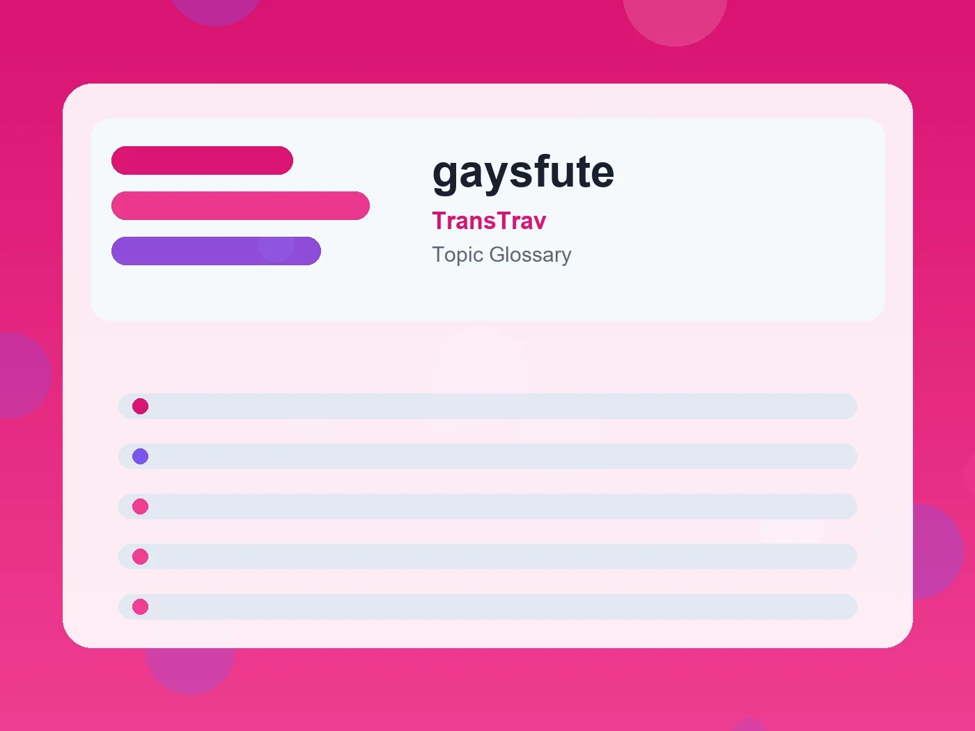 TransTrav gaysfute guide visual