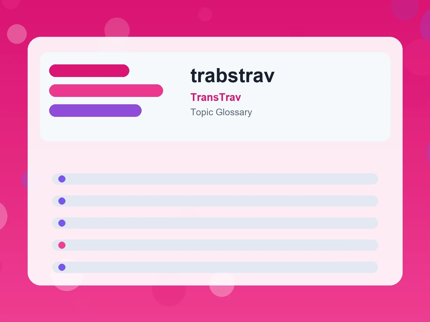 TransTrav trabstrav guide visual
