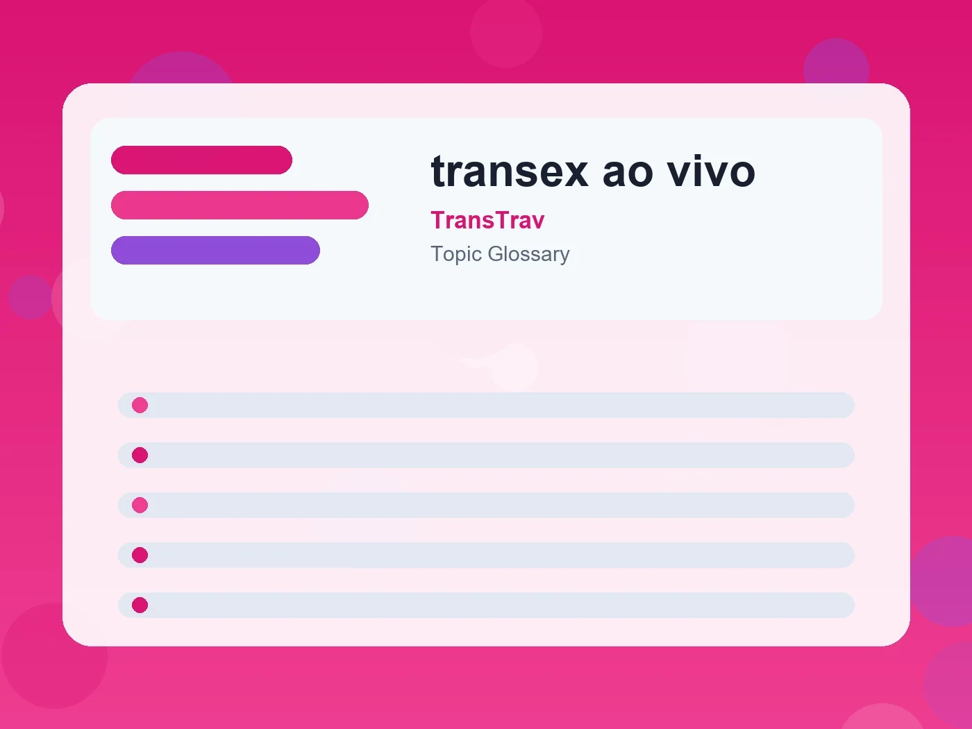 TransTrav transex ao vivo guide visual